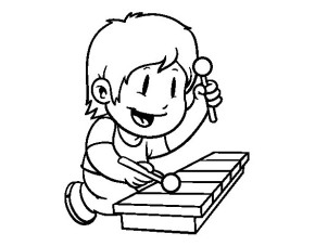 290x227 Printable Child Xylophone Coloring Page