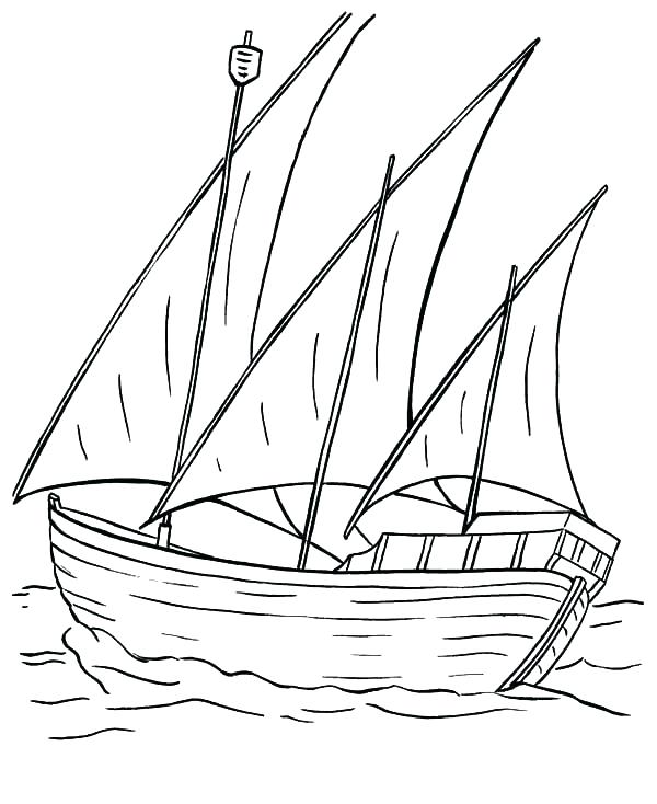 600x734 Fishing Boat Coloring Pages Drawn Sailboat Fishing Boat Pencil