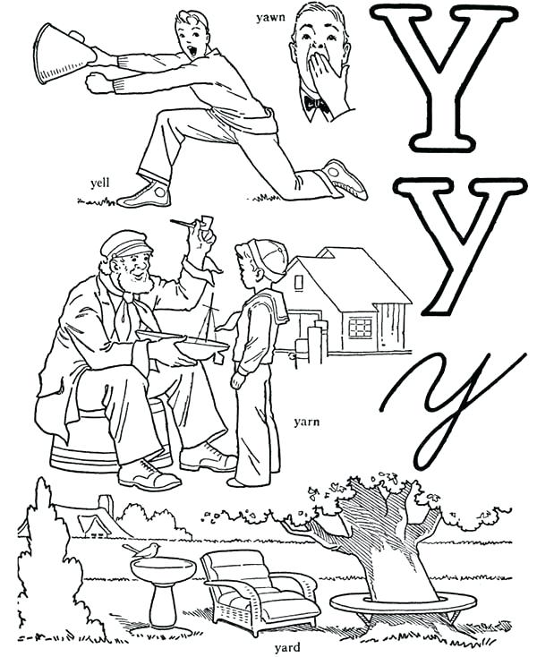600x734 Y Coloring Pages Y For Yacht Coloring Page With Handwriting