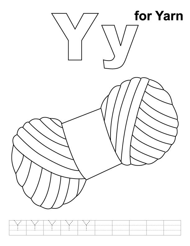 612x792 Y For Yarn Coloring Page With Handwriting Practice Y