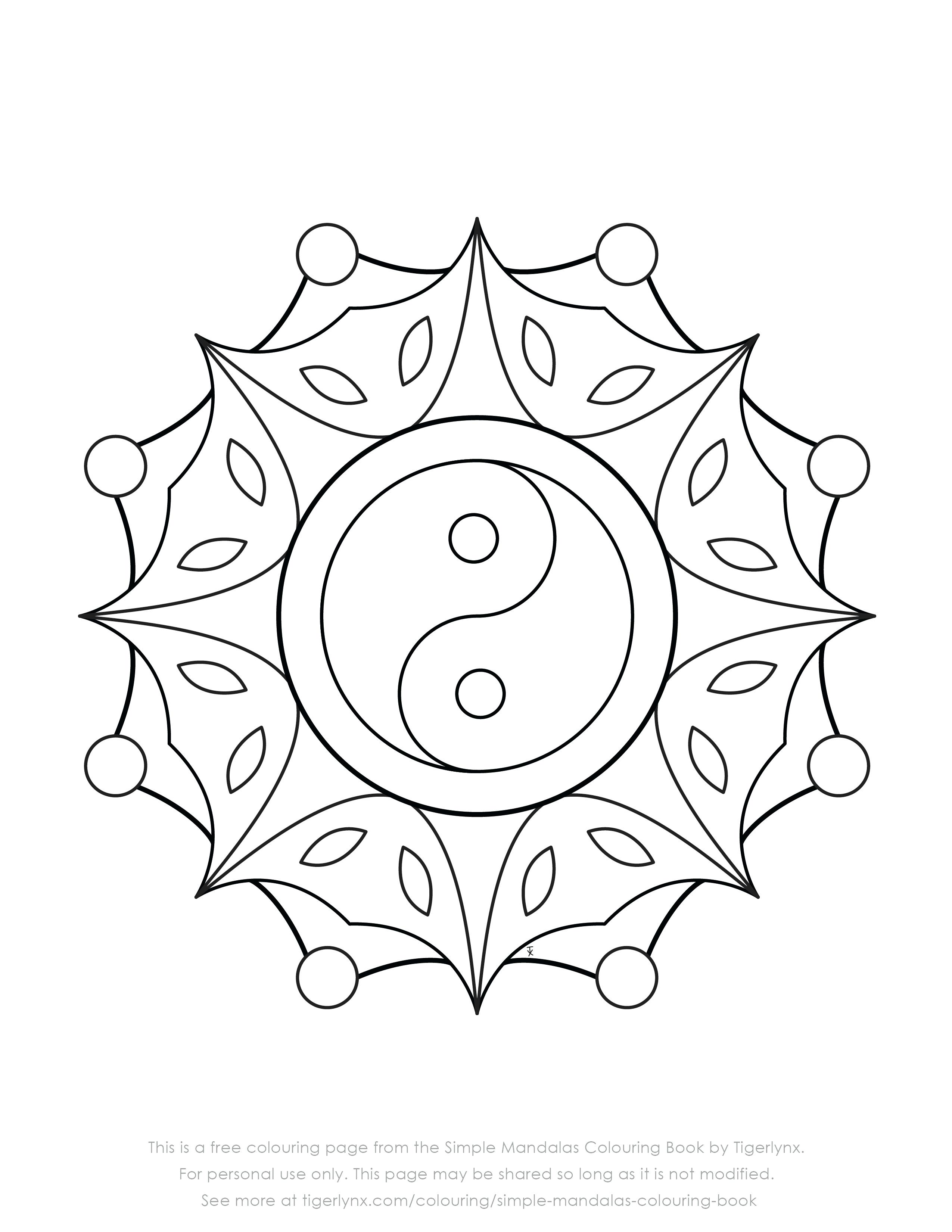 2550x3300 Coloring Page ~ Simple Mandala Coloring Pages Free Yin Yang