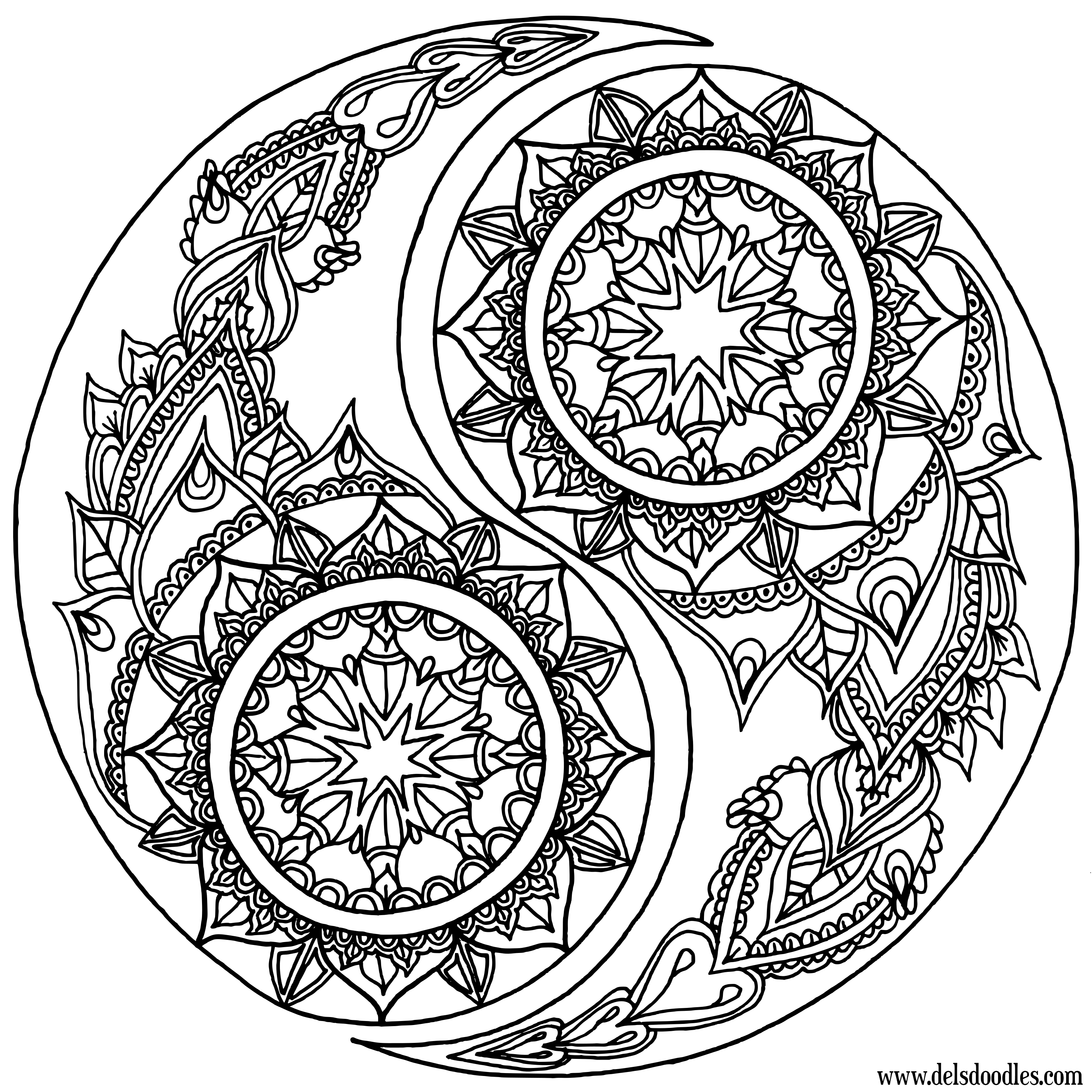 3000x3000 Yin Yang Coloring Page By Welshpixie On 3000x3000 Pix