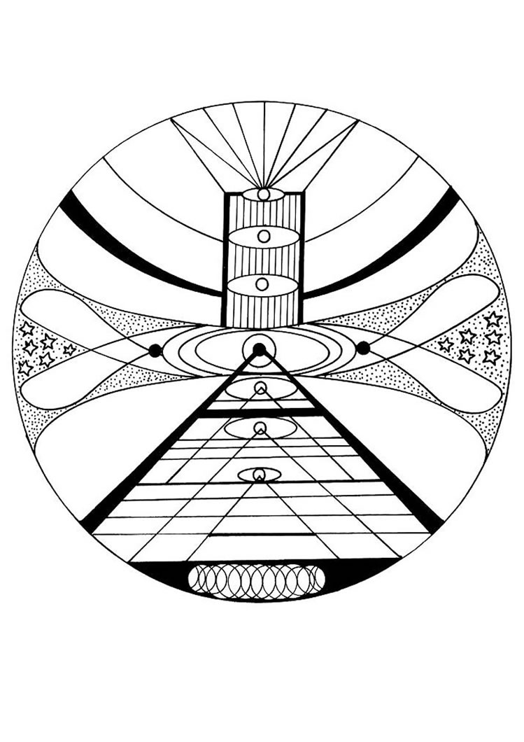 749x1060 Yin Yang Mandala With Fishes Coloring Pages