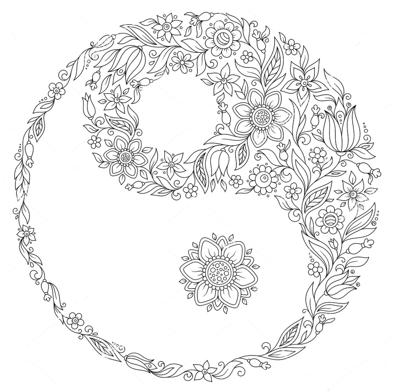 1500x1488 Best Of Yin Yang Mandala Coloring Pages Design Printable
