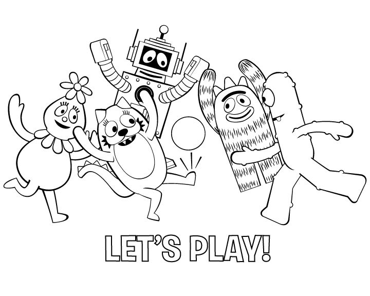 720x576 Let's Play Coloring Page Yo Gabba Gabba Yo Gabba