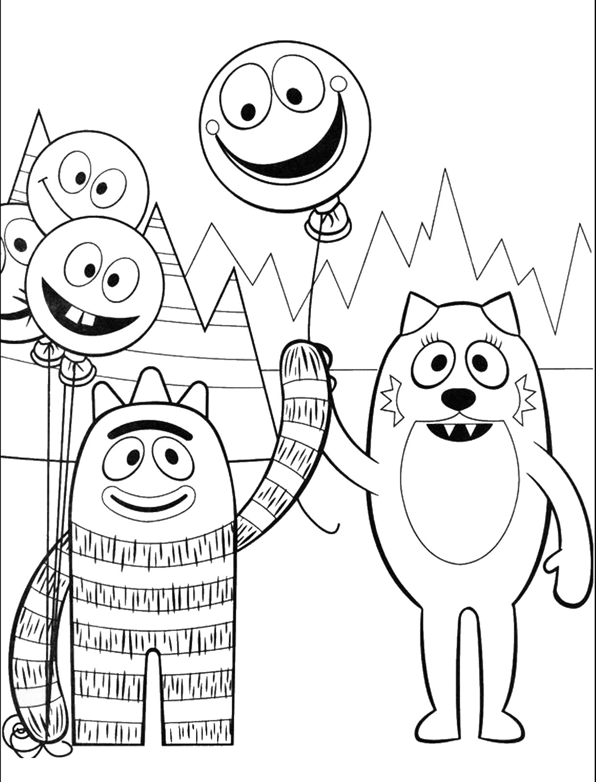 1219x1600 Yo Gabba Gabba Coloring Pages