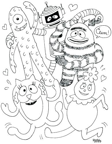 389x500 Yo Gabba Gabba Printables Yo Coloring Page Yo Coloring Pages 2 Yo