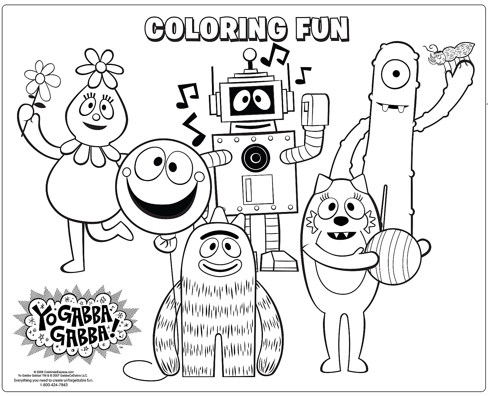 Yo Gabba Gabba Coloring Pages Free Printable at GetColorings.com | Free ...