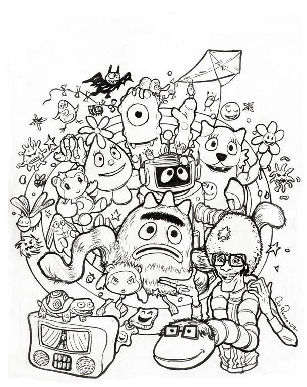 Yo Gabba Gabba Coloring Pages Coloring Pages To Print 609x768 Yo Gabba Gabba Coloring Pages Coloring Pages To Print
