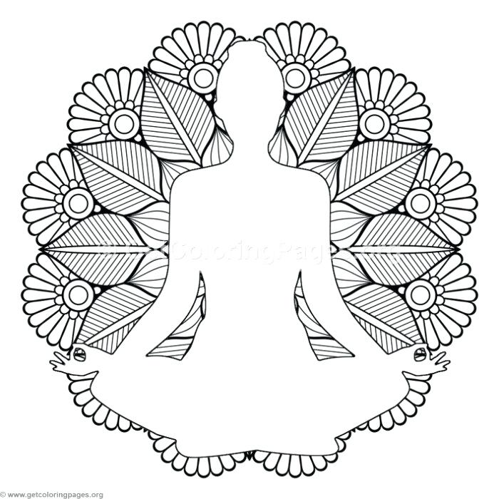 Autumn Mandala Coloring Pages Sitting Yoga Pose 700x700 Autumn Mandala Coloring Pages Sitting Yoga Pose