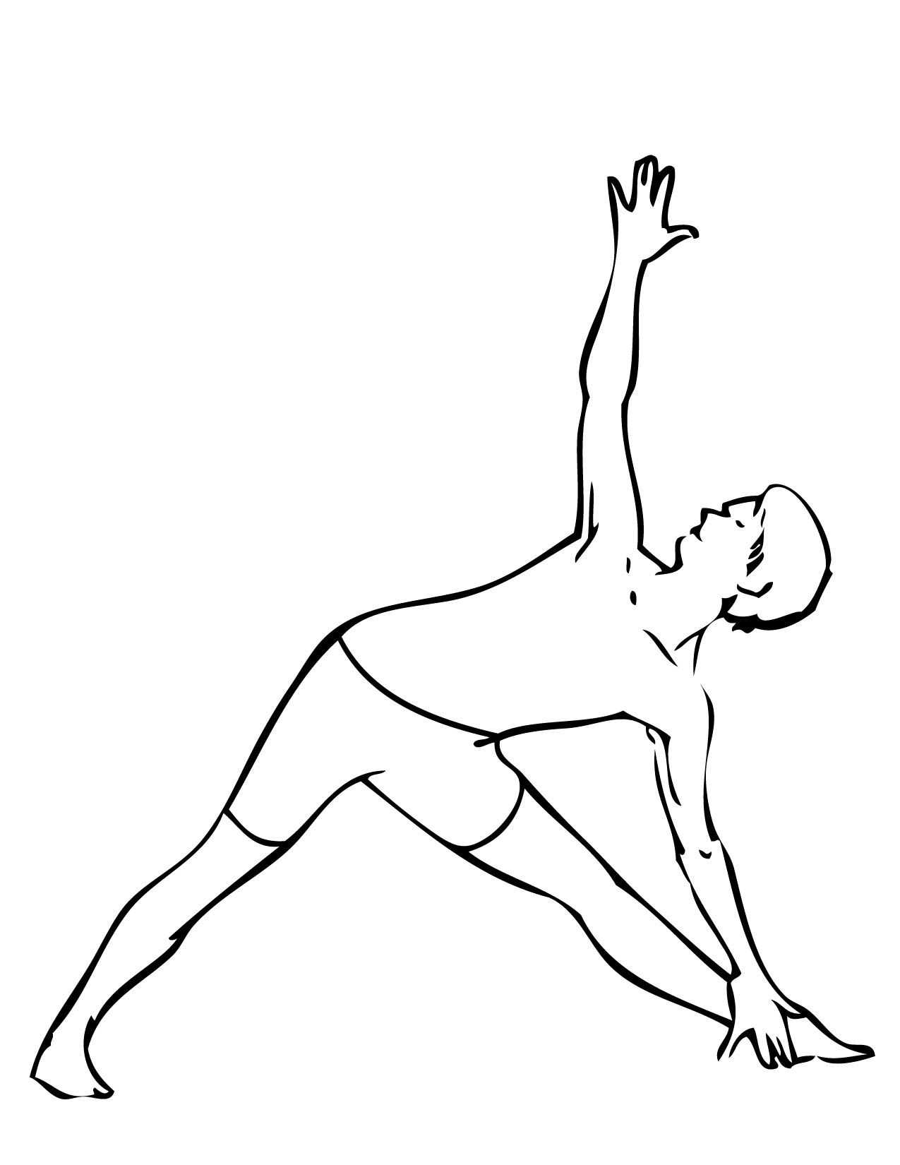 1275x1650 Standing Triangle Pose Coloring Page