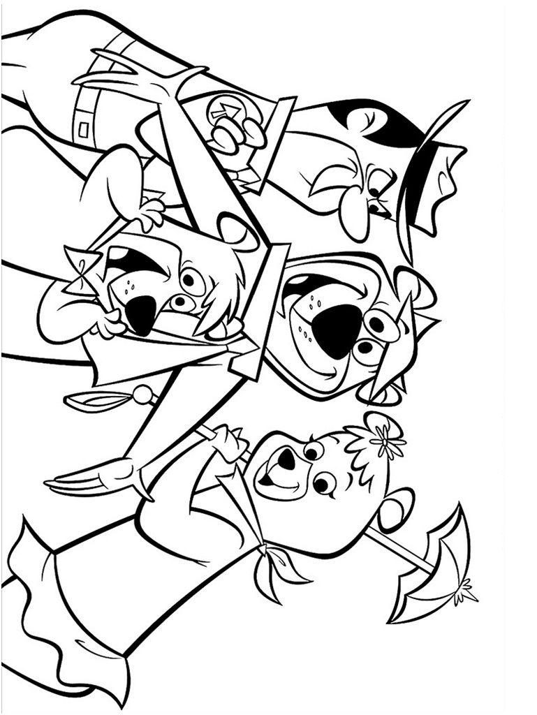 769x1024 Yogi Bear And Boo Boo, Ranger Rick, And Cindy Bear, Coloring Page