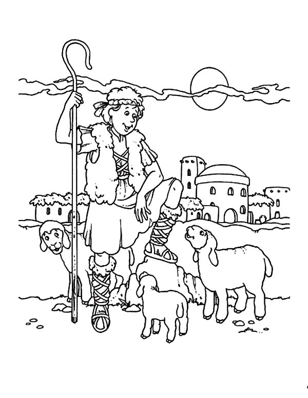 600x776 David The Shepherd Coloring Page