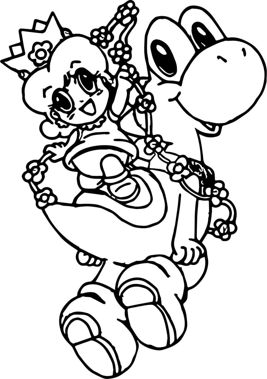 Baby Yoshi Coloring Page Coloring Pages