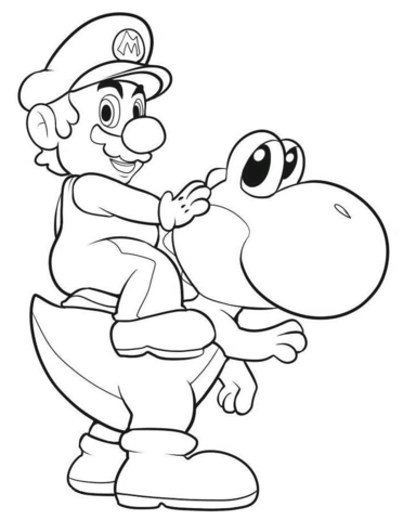 Mario Coloring Pages Yoshi 372x480 Mario Coloring Pages Yoshi
