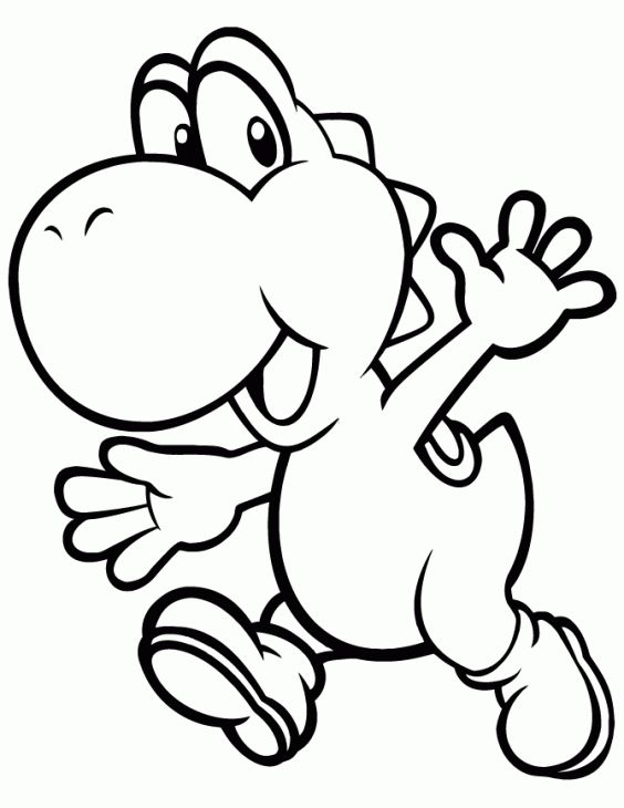 Yoshi Running Happily Coloring Page For Kids Fun Coloring Pages 564x730 Yoshi Running Happily Coloring Page For Kids Fun Coloring Pages
