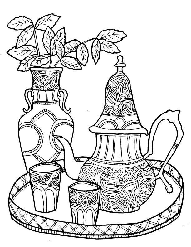 Tea Coloring Pages For Adults 612x792 Tea Coloring Pages For Adults