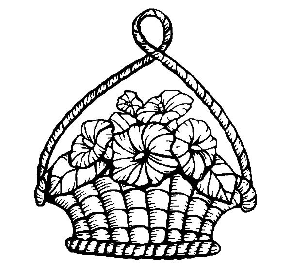 600x558 Decorate Your House With Basket Of Flowers Coloring Pages Best