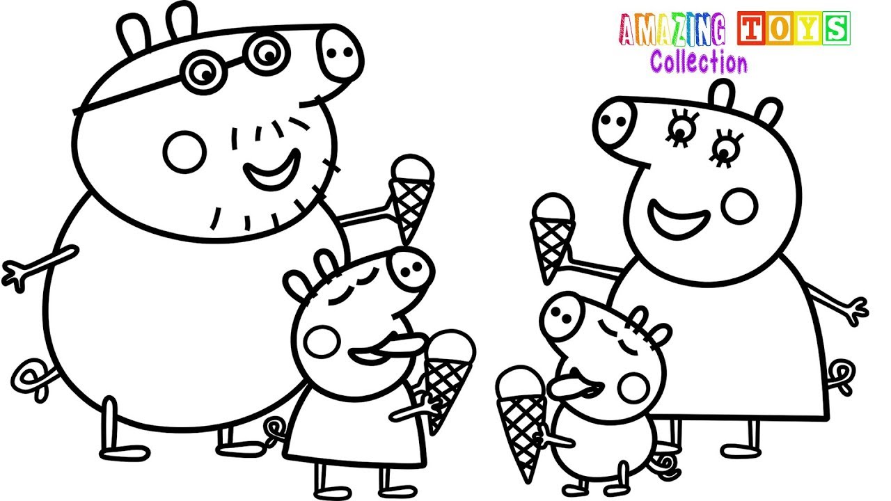 How To Draw Peppa Pig Family Ice Cream Coloring Pages Youtube 1280x720 How To Draw Peppa Pig Family Ice Cream Coloring Pages Youtube