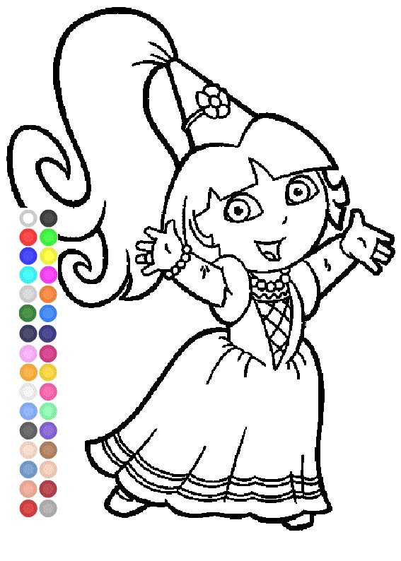 Dora Coloring Games 567x794 Dora Coloring Games