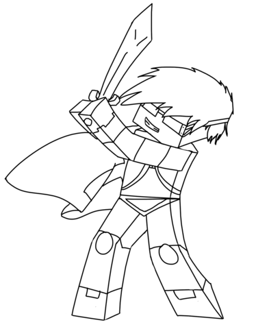 Sky Does Minecraft Coloring Pages 374x480 Sky Does Minecraft Coloring Pages