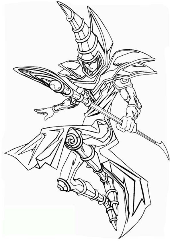 The Dark Magician From Yu Gi Oh Coloring Page 600x840 The Dark Magician From Yu Gi Oh Coloring Page