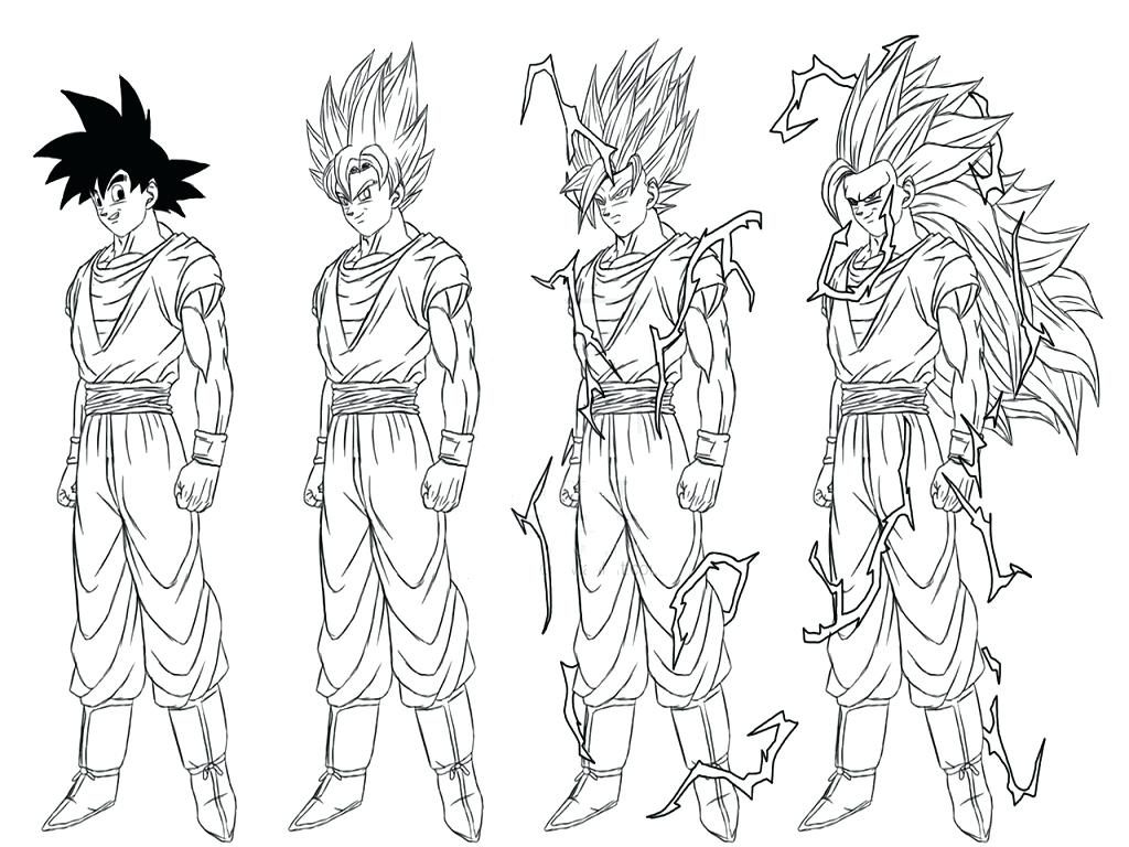 1024x768 Dragon Ball Z Vegeta Coloring Pages Aecost Goku Printable For Kids