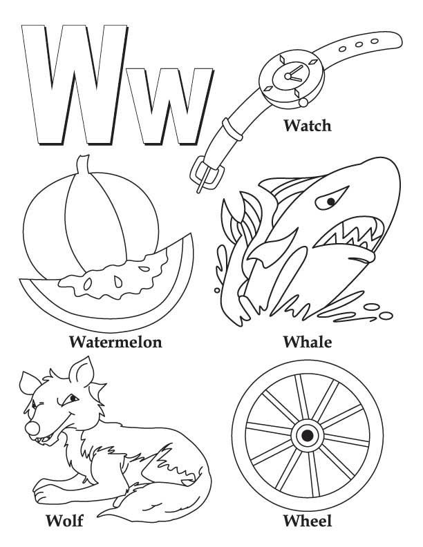 612x792 My A To Z Coloring Book Letter W Coloring Page Kids