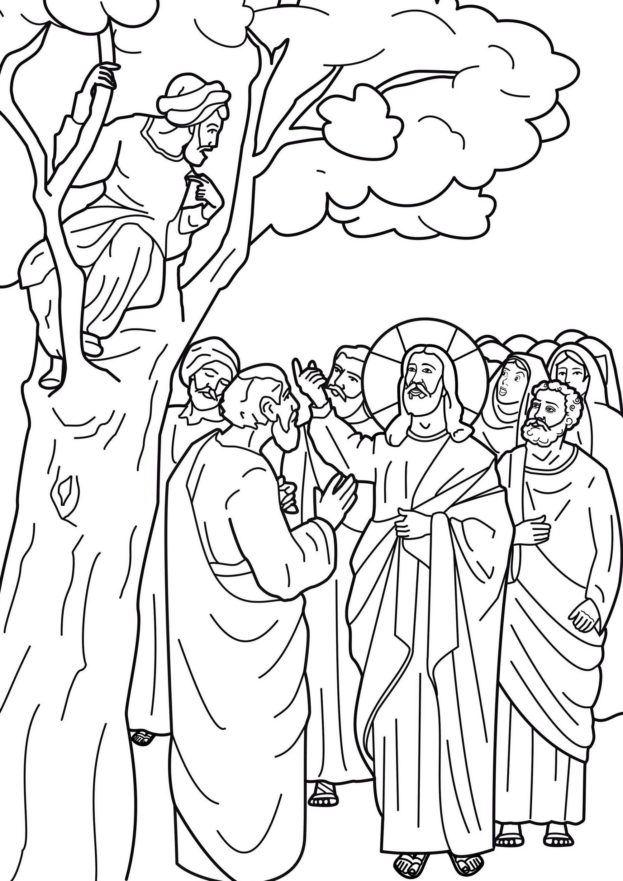 Coloring Pages Zacchaeus Page Jesus Saw 2000x2829 Coloring Pages Zacchaeus Page Jesus Saw