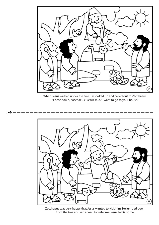 Zacchaeus Meets Jesus Coloring Book 638x903 Zacchaeus Meets Jesus Coloring Book
