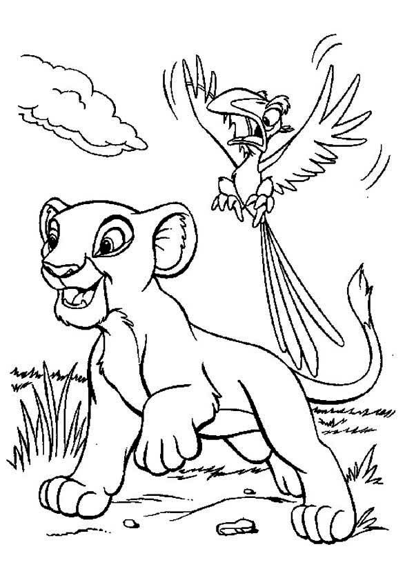 The Lion King Simba Zazu Coloring Page Coloring Pages 600x825 The Lion King Simba Zazu Coloring Page Coloring Pages