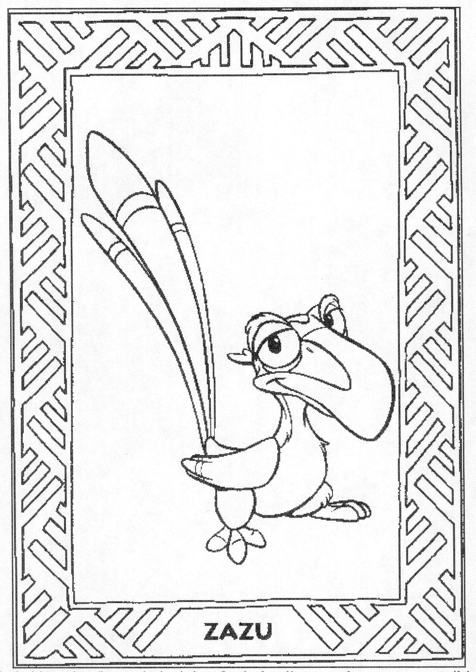Lion King Coloring Pages Zazu 982x1384 Lion King Coloring Pages Zazu