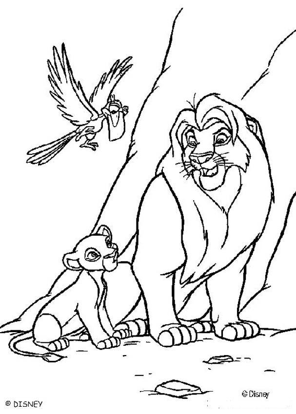 607x850 Mufasa, Simba And Zazu Coloring Pages