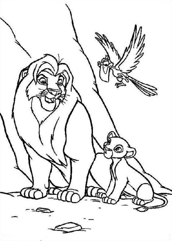 600x842 Simba, Mufasa And Zazu The Lion King Coloring Page