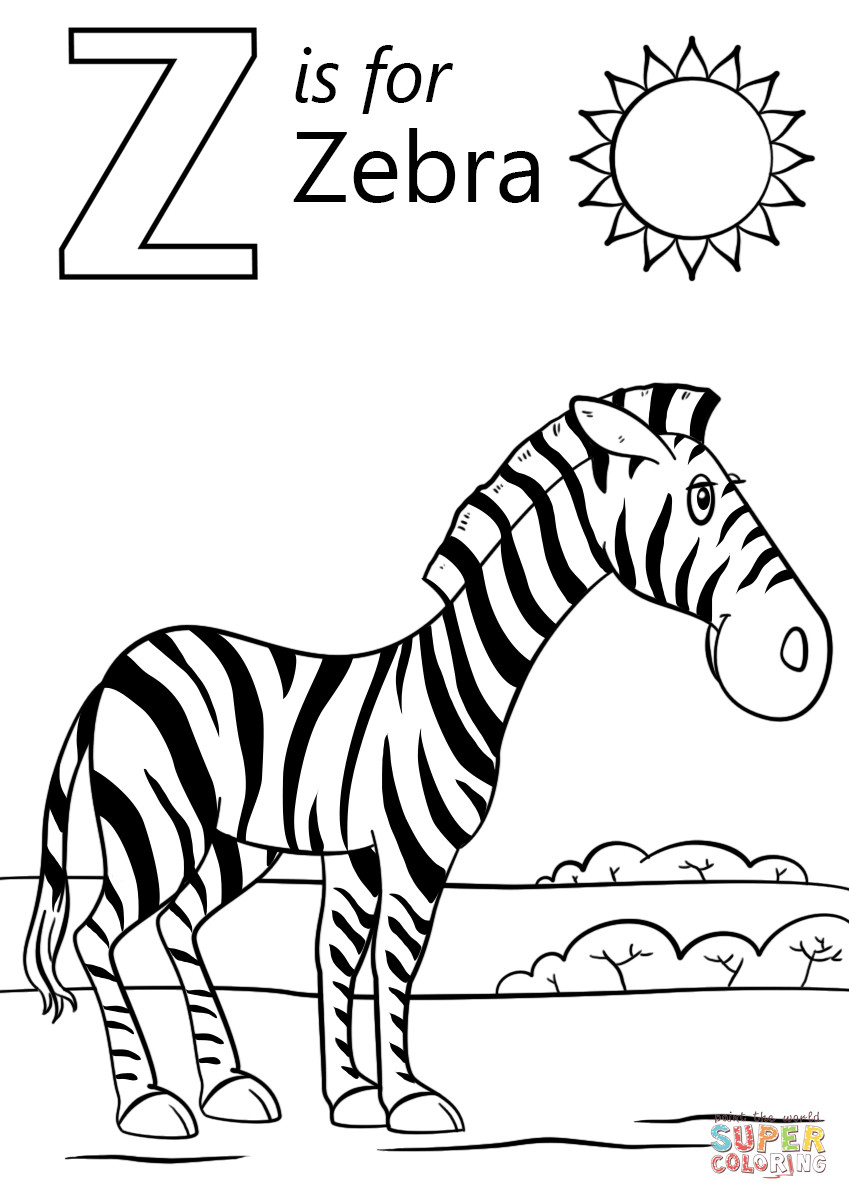 Letter Z Is For Zebra Coloring Page Free Printable Pages 849x1200 Letter Z Is For Zebra Coloring Page Free Printable Pages