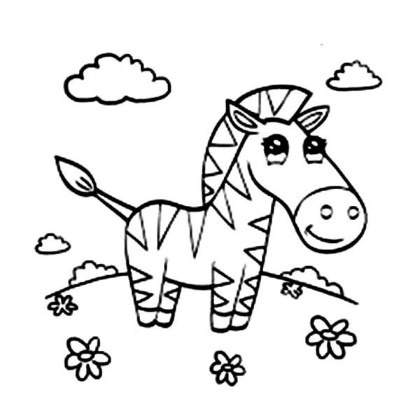 Beautiful Zebra Coloring Page 600x564 Beautiful Zebra Coloring Page