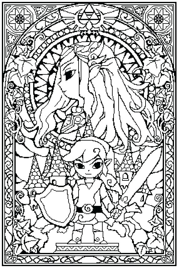572x854 Zelda Skyward Sword Coloring Pages Link Free Printable For Kids