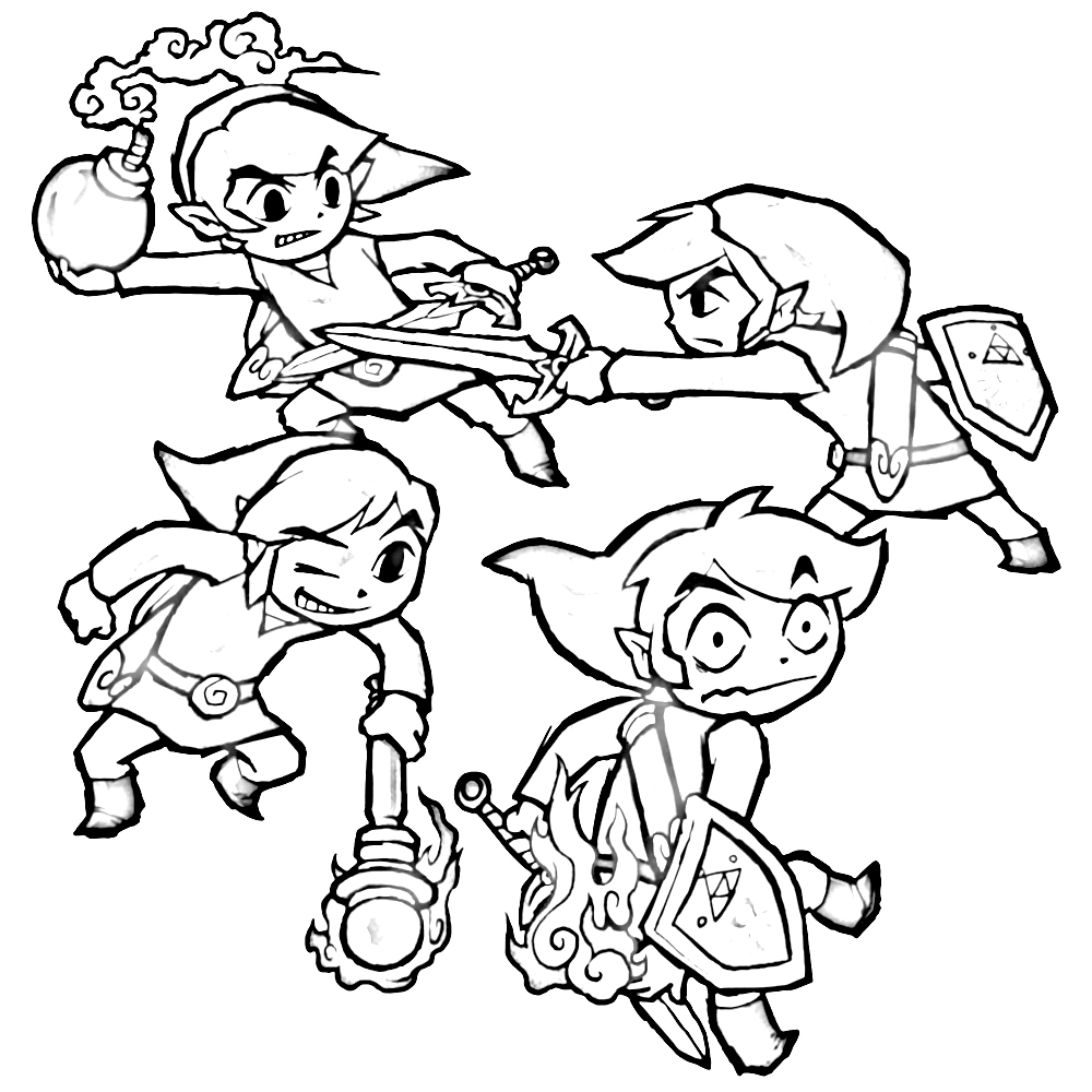 1000x1000 Legend Of Zelda Coloring Page