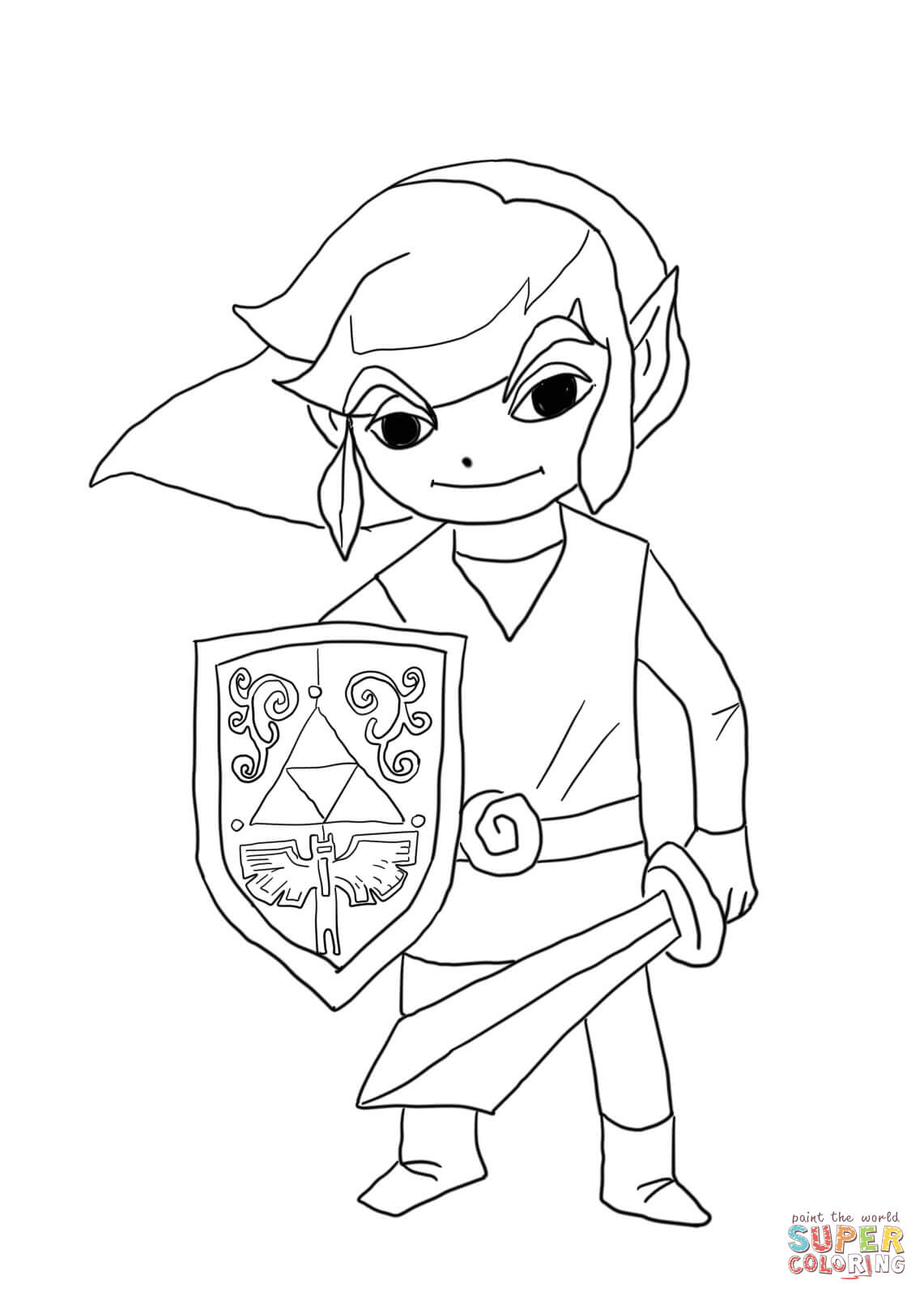 1141x1600 Toon Link From Legend Of Zelda Wind Waker Coloring Page Free Toon