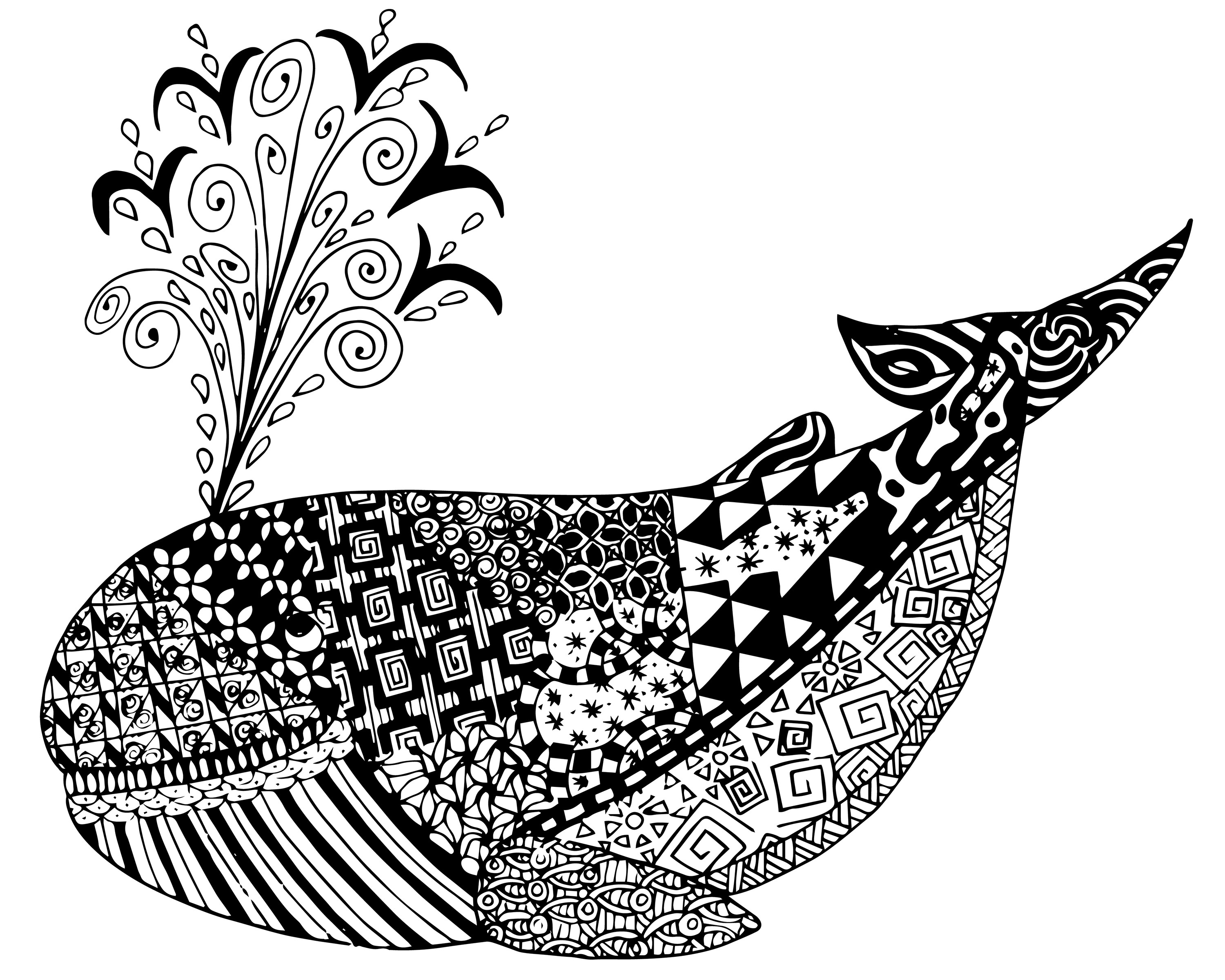Free Whale Zen Tangles Adult Coloring Page Collection Showy Pages 3000x2400 Free Whale Zen Tangles Adult Coloring Page Collection Showy Pages