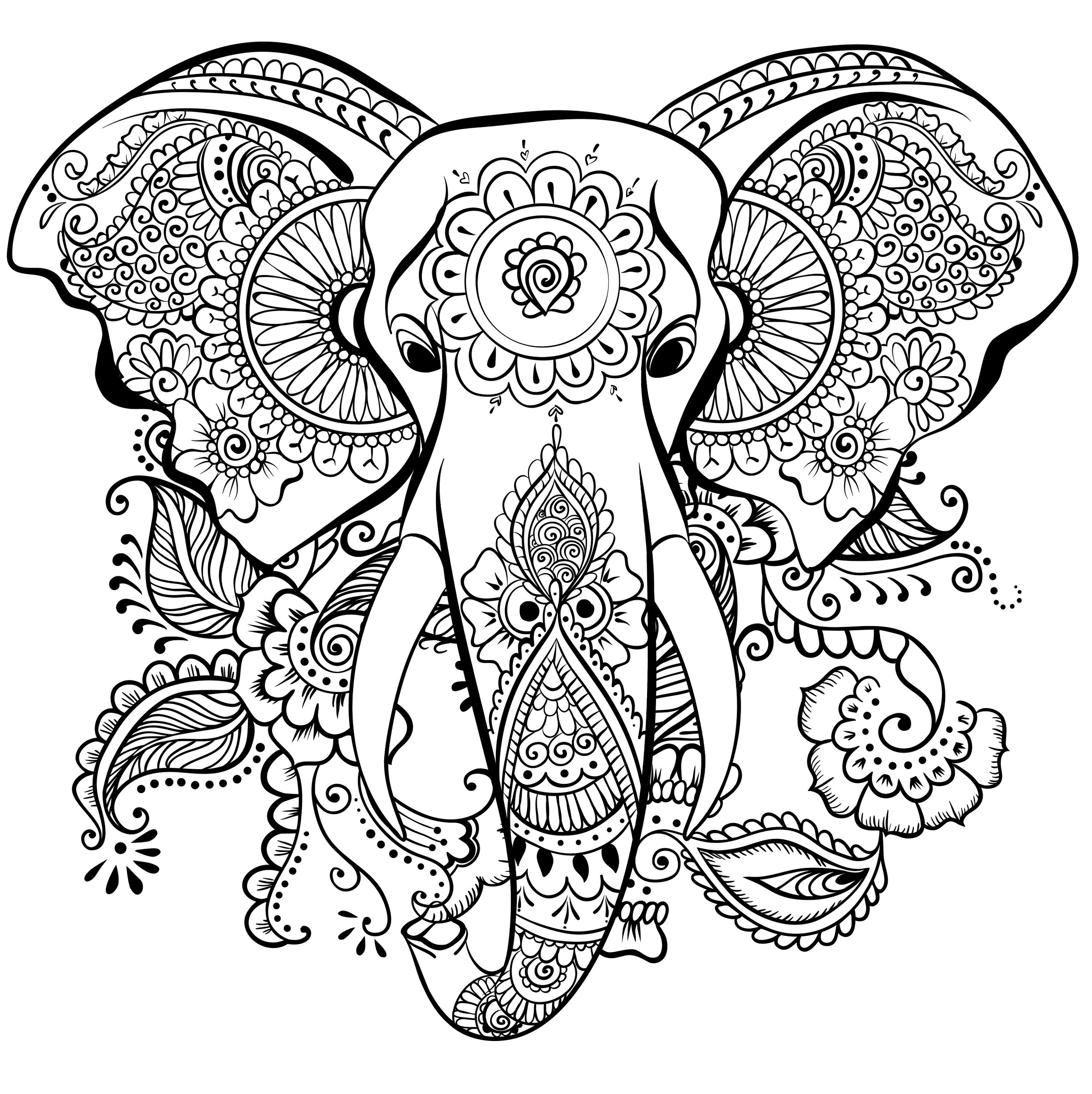 Wonderful Abstract Elephant Coloring Pages For Adults Zen 2555x2560 Wonderful Abstract Elephant Coloring Pages For Adults Zen