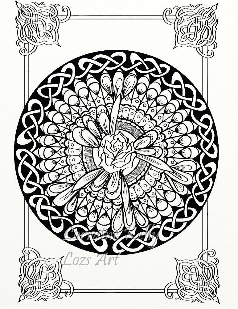 772x1000 5 Celtic Knots Mandala Adult Coloring Pages Pdf Download Diy Rose