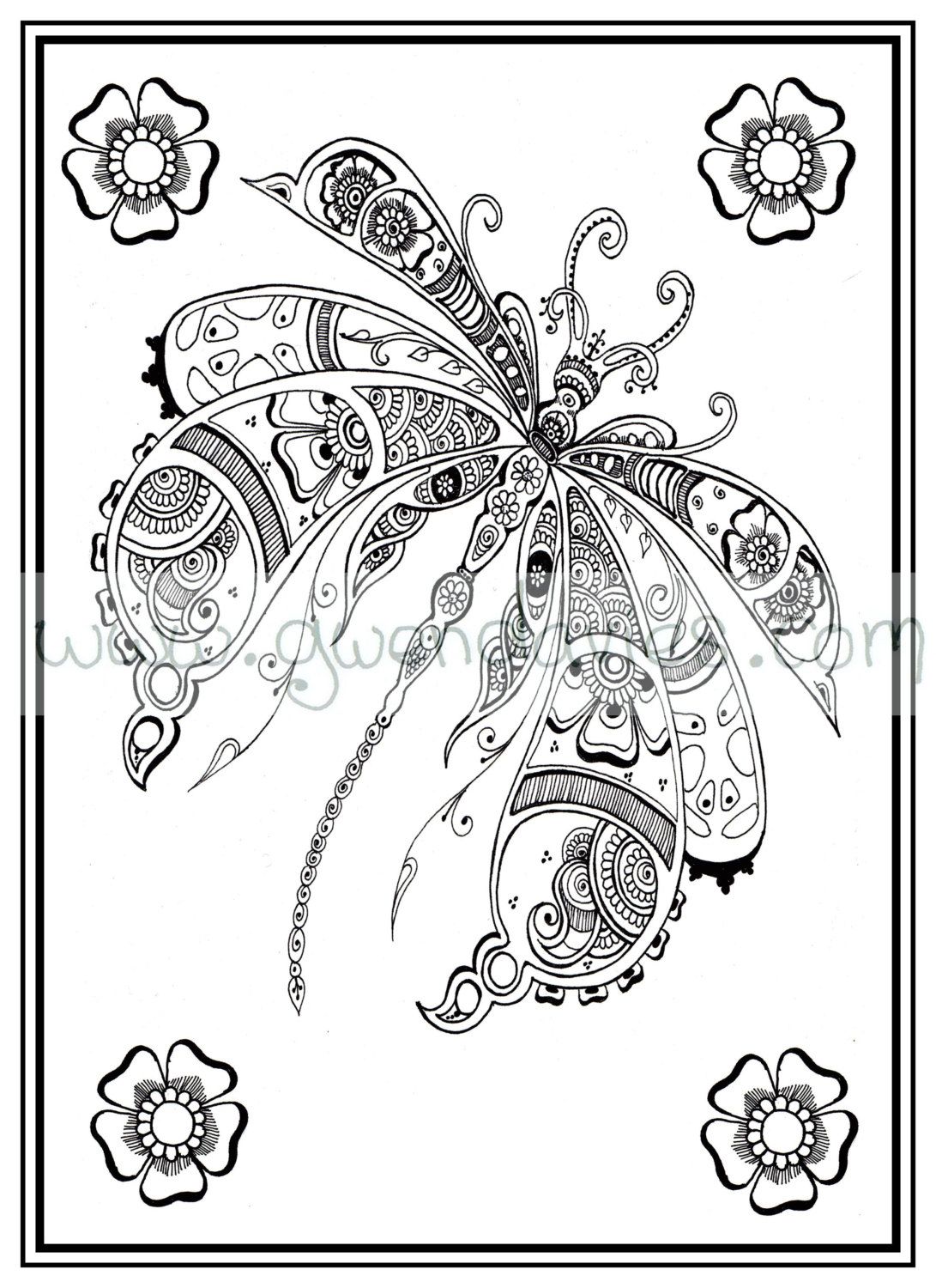 1091x1500 Adult Colouring In Pdf Download Dragonfly Henna Zen Mandalas