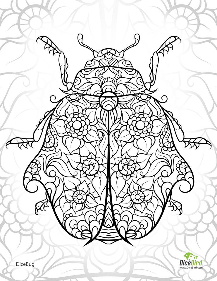 742x960 Ladybug Abstract Doodle Zentangle Zendoodle Paisley Coloring Pages