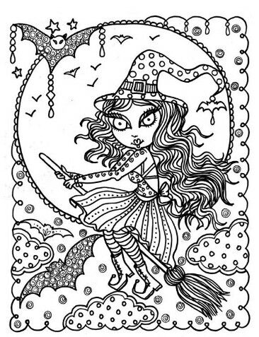 366x477 Whimsical Witch Halloween Zendoodle Free Printable Adult