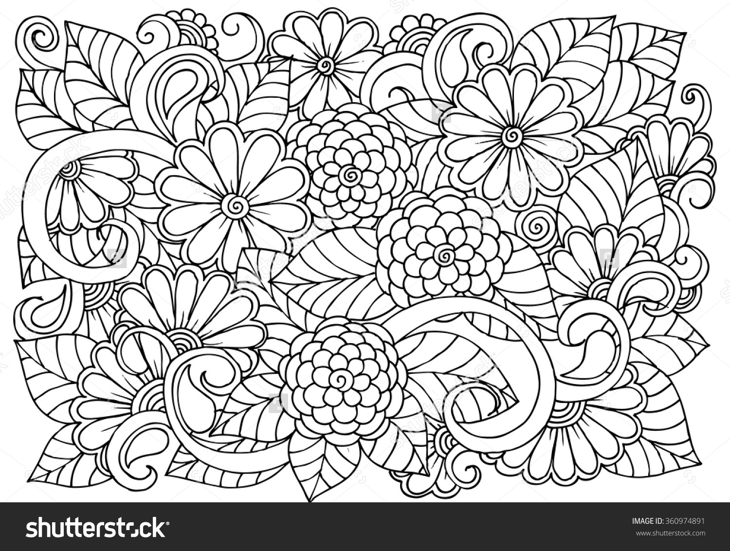 1500x1132 Zendoodle Coloring Pages Throughout Within Floral Pattern Glum Me