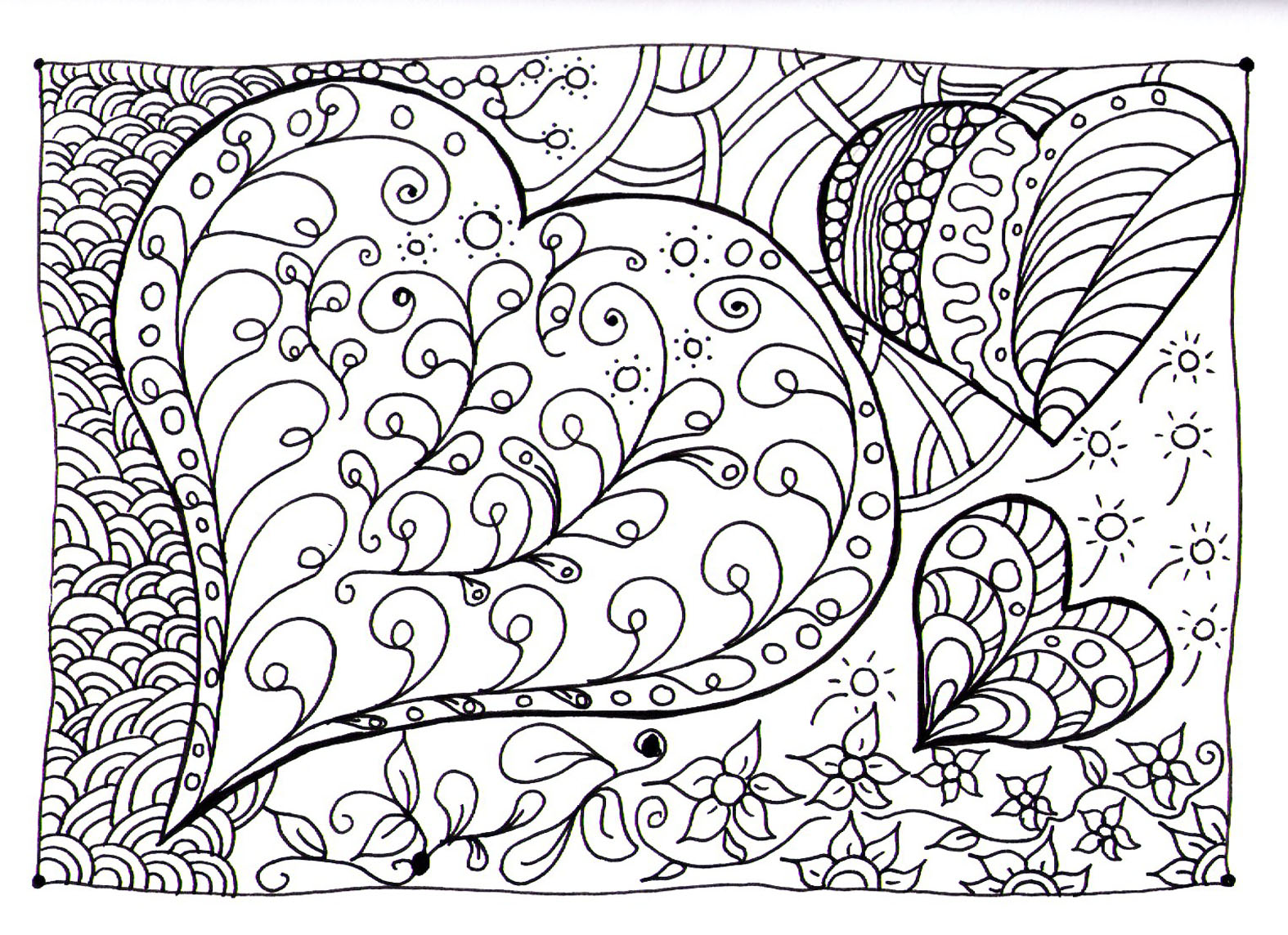 1575x1144 Free Coloring Page Heart Coloring