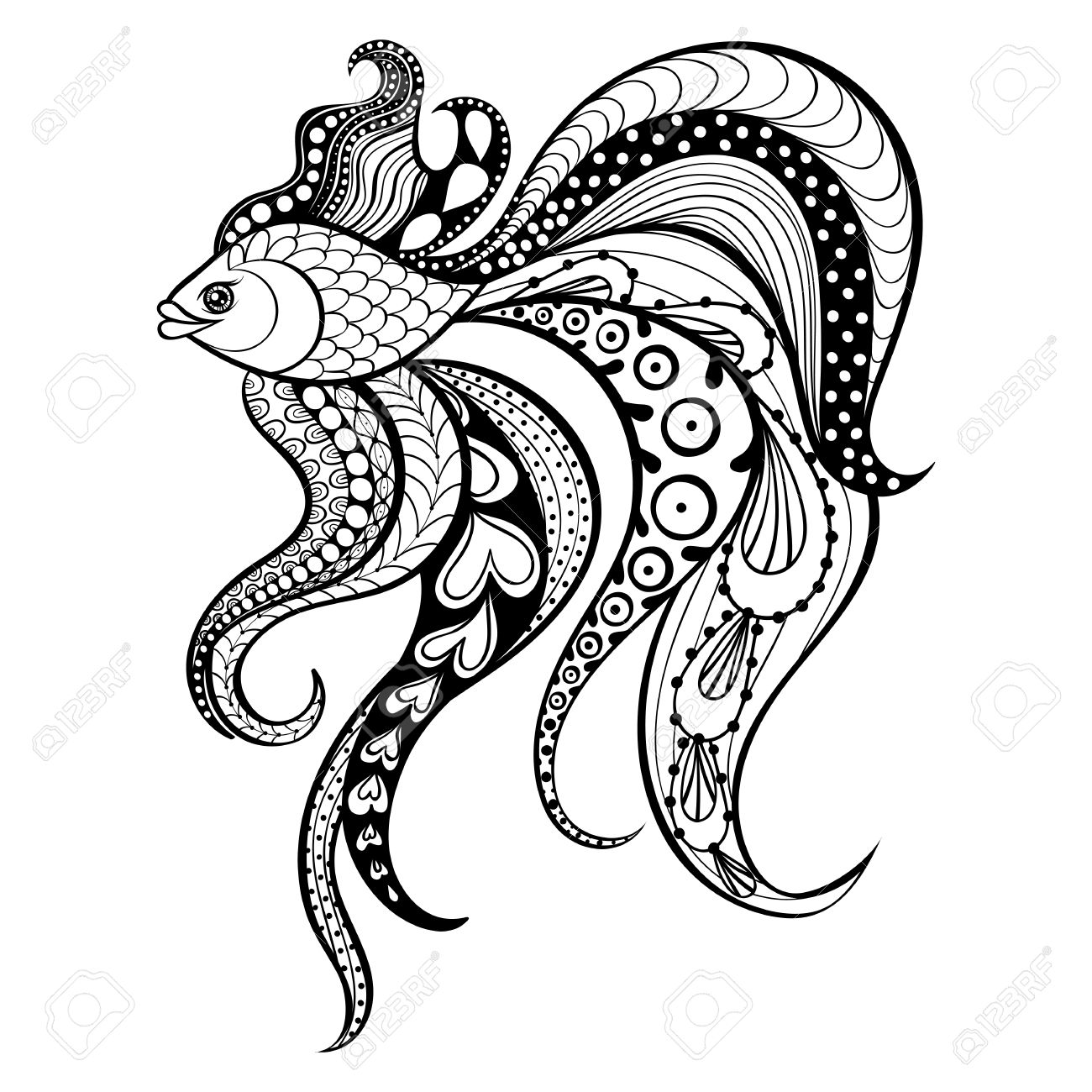 Drawn Fish Tribal Pencil And In Color Pleasing Adult Coloring 1300x1300 Drawn Fish Tribal Pencil And In Color Pleasing Adult Coloring