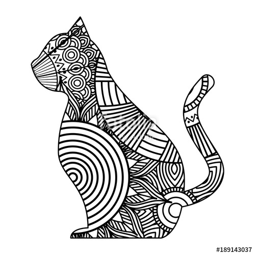 Zentangle Cat Coloring Pages at GetColorings.com | Free printable ...