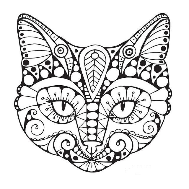 640x640 Hard Zentangle Coloring Pages